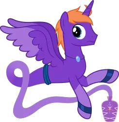 Size: 4000x4082 | Tagged: safe, artist:parclytaxel, derpibooru import, oc, oc:clepsydra, unofficial characters only, alicorn, genie, genie pony, pony, .svg available, :s, absurd resolution, alicorn oc, bottle, bracelet, colored wings, colored wingtips, floating, gem, horn, jewelry, looking back, male, necklace, simple background, socks (coat marking), solo, spread wings, stallion, transparent background, vector, waistband, wavy mouth, wings