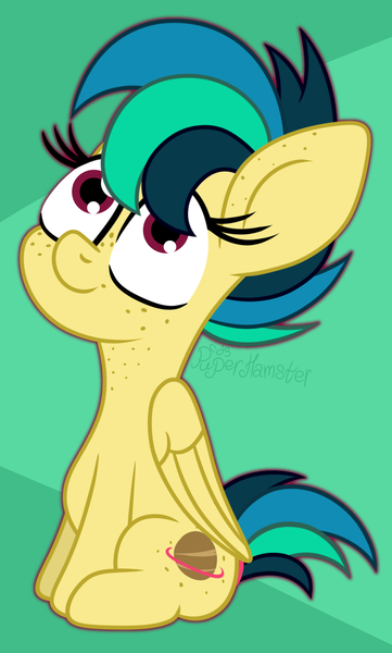 Size: 1260x2093 | Tagged: safe, artist:puperhamster, derpibooru import, oc, oc:apogee, unofficial characters only, pegasus, pony, body freckles, ear freckles, female, filly, freckles, simple background, sitting, solo