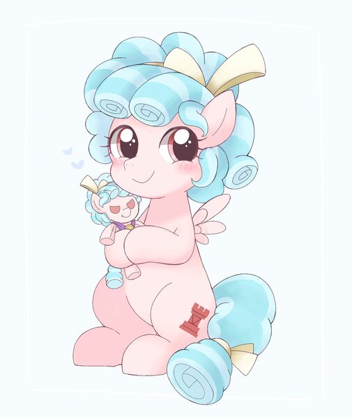 Size: 1725x2048 | Tagged: safe, artist:arrow__root, derpibooru import, cozy glow, pegasus, pony, cozybetes, cute, female, filly, looking at you, plushie, simple background, sitting, smiling, solo, white background