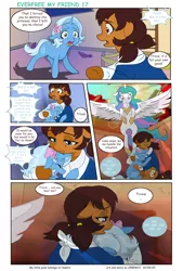 Size: 5713x8450 | Tagged: safe, artist:jeremy3, derpibooru import, princess celestia, trixie, oc, oc:miss becky, alicorn, earth pony, pony, unicorn, comic:everfree, comic:everfree my friend, cast, comic, crying, earth pony oc, female, filly, filly trixie, school, younger