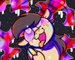 Size: 2560x2048 | Tagged: safe, artist:bizarresong, artist:sugar morning, derpibooru import, oc, oc:darkskye, unofficial characters only, pegasus, 2d, acid, digital art, drugs, female, lsd, mare, pegasus oc, psychedelic, solo, tongue out, tripping, trippy, wings