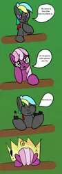 Size: 1024x2844 | Tagged: artist:platinumdrop, cheerilee, colt, comic, controller, derpibooru import, dialogue, female, filly, joystick, male, oc, oc:grey disc, safe, speech bubble