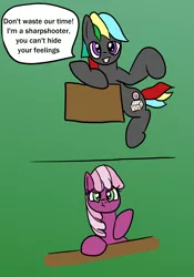 Size: 1024x1461 | Tagged: artist:platinumdrop, cheerilee, colt, comic, derpibooru import, female, filly, gradient background, male, oc, oc:grey disc, safe, simple background, speech bubble