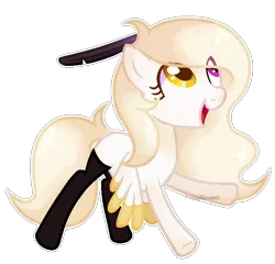 Size: 644x617 | Tagged: safe, artist:poppyglowest, artist:shiibases, derpibooru import, oc, oc:mrochina, unofficial characters only, pegasus, pony, base used, clothes, female, mare, simple background, socks, solo, transparent background