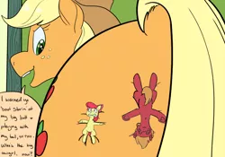 Size: 700x490 | Tagged: suggestive, artist:goat train, deleted from derpibooru, derpibooru import, edit, apple bloom, applejack, big macintosh, granny smith, earth pony, applebutt, applecest, apple family, apple family member, applemac, apple sisters, brother and sister, butt, female, filly, incest, large butt, male, mare, micro, plot, shipping, shrunk, siblings, sisters, size difference, someone paid goat train to draw the butt pic again, squished, stallion, straight