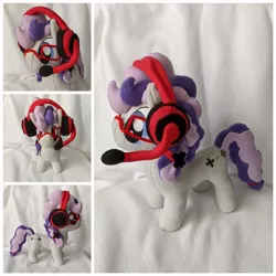 Size: 894x894 | Tagged: adorkable, artist:fleecefriendship, custom, custom made, cute, derpibooru import, dork, gaming headset, headphones, headset, irl, oc, oc:cinnabyte, photo, plushie, safe, solo, toy, unofficial characters only