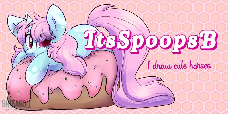 Size: 1800x900 | Tagged: artist:shibaroll, derpibooru import, donut, food, oc, oc:scoops, safe