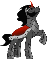 Size: 1992x2490 | Tagged: safe, artist:byteslice, derpibooru import, king sombra, pony, umbrum, unicorn, the beginning of the end, .svg available, armor, arrogant, clothes, curved horn, cute, ethereal mane, eyes closed, flowing mane, frown, horn, male, nose in the air, peytral, raised hoof, robe, simple background, solo, sombradorable, stallion, svg, transparent background, vector
