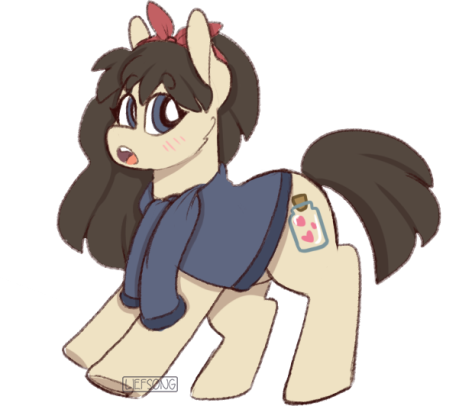 Size: 459x406 | Tagged: safe, artist:liefsong, derpibooru import, oc, oc:bottled kiss, unofficial characters only, pegasus, pony, clothes, female, hairband, jacket, mare, request, simple background, transparent background