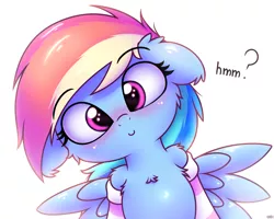 Size: 2500x2000 | Tagged: safe, artist:heavymetalbronyyeah, derpibooru import, rainbow dash, pegasus, semi-anthro, blushing, cheek fluff, chest fluff, clothes, cute, dashabetes, female, floppy ears, head tilt, high res, leg fluff, looking at you, mare, simple background, smiling, socks, solo, spread wings, striped socks, weapons-grade cute, white background, wings