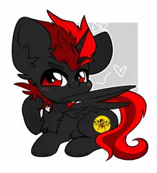 Size: 2000x2200 | Tagged: safe, artist:etoz, derpibooru import, oc, oc:dark star, unofficial characters only, alicorn, pony, alicorn oc, blushing, chibi, cute, horn, male, requested art, simple background, sketch, smiling, stallion, wings