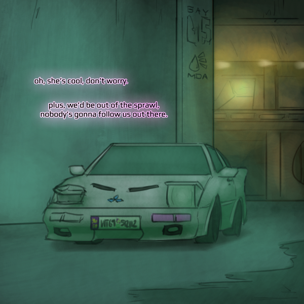 Size: 800x800 | Tagged: artist:captainhoers, canterlot, car, cyberpunk, derpibooru import, new canterlot, safe, the sunjackers