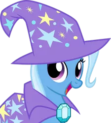 Size: 800x890 | Tagged: safe, artist:smhungary, derpibooru import, trixie, pony, unicorn, cape, clothes, cute, diatrixes, hat, open mouth, simple background, solo, transparent background, trixie's cape, trixie's hat, vector