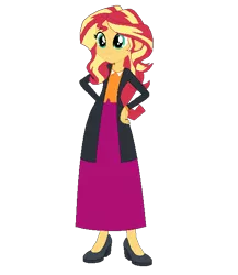 Size: 521x600 | Tagged: safe, artist:cartoonmasterv3, derpibooru import, sunset shimmer, equestria girls, alternate universe, clothes, long skirt, simple background, skirt, solo, transparent background, vector, wizarding world