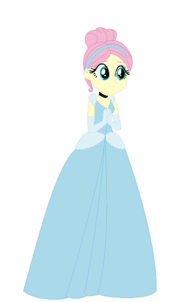 Size: 354x622 | Tagged: safe, artist:allegro15, artist:selenaede, derpibooru import, fluttershy, equestria girls, alternate hairstyle, base used, cinderella, cindershy, clothes, crossover, disney, disney princess, dress, gloves, gown, headband, simple background, solo, transparent background