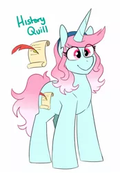 Size: 985x1413 | Tagged: safe, artist:redxbacon, derpibooru import, oc, oc:history quill, unofficial characters only, unicorn