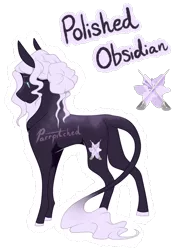 Size: 1352x1850 | Tagged: safe, artist:parrpitched, deleted from derpibooru, derpibooru import, oc, oc:polished obsidian, earth pony, pony, female, magical lesbian spawn, mare, offspring, parent:rarity, parent:tempest shadow, parents:tempity, simple background, solo, transparent background