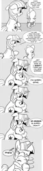 Size: 960x3784 | Tagged: safe, artist:mamatwilightsparkle, derpibooru import, spike, twilight sparkle, dragon, pony, unicorn, baby, baby spike, comic, crying, diaper, hug, mama twilight, mama twilight sparkle, monochrome, pouting, tumblr, younger