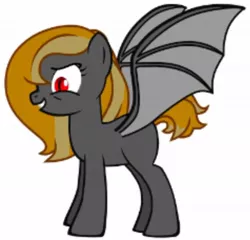 Size: 1030x987 | Tagged: safe, derpibooru import, oc, oc:ruby, bat pony, pony, pony creator, story of the blanks, bat wings, cursed, evil, evil grin, female, grin, mare, red eyes, smiling, wings