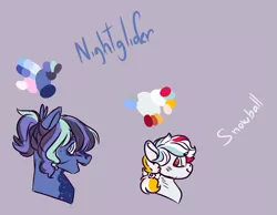 Size: 1629x1265 | Tagged: artist:kiwigoat-art, derpibooru import, oc, oc:nightglider, oc:snowball, offspring, parent:dumbbell, parent:rainbow dash, parents:dumbdash, pegasus, safe