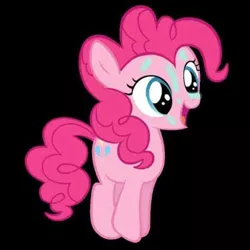 Size: 420x420 | Tagged: safe, derpibooru import, edit, edited screencap, screencap, pinkie pie, earth pony, pony, cute, diapinkes, female, filly, filly pinkie pie, horngasm, jumping, magical unicorn mayonnaise, mare, not a vector, smiling, solo, younger