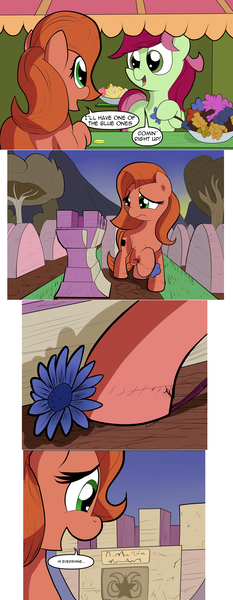 Size: 1245x3206 | Tagged: safe, artist:wadusher0, derpibooru import, oc, oc:pun, unofficial characters only, earth pony, pony, ask pun, ask, female, flower, gravestone, mare