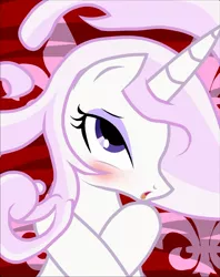 Size: 858x1083 | Tagged: suggestive, artist:pyruvate, derpibooru import, edit, fleur-de-lis, pony, unicorn, ahegao, cropped, female, mare, o-face, open mouth, solo, tongue out
