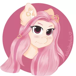 Size: 2800x2800 | Tagged: safe, artist:nekoshanka, derpibooru import, oc, oc:princess idle, pony, cute, female, icon, pink, solo, tsundere