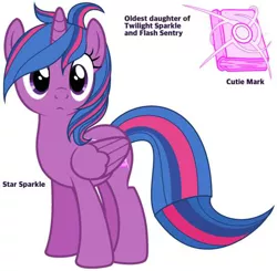 Size: 544x534 | Tagged: alicorn, alicorn oc, artist:paolahedgehog, derpibooru import, horn, oc, oc:star sparkle, offspring, parent:flash sentry, parents:flashlight, parent:twilight sparkle, reference sheet, safe, solo, wings