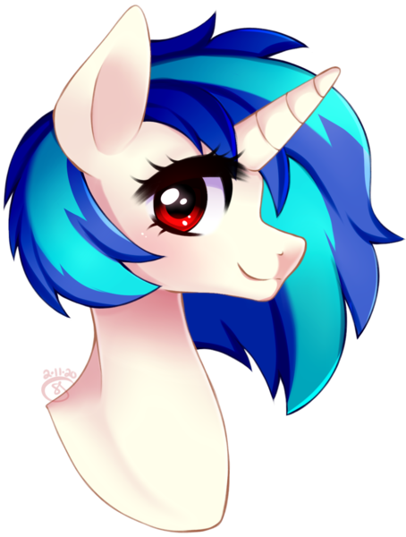 Size: 1221x1613 | Tagged: safe, artist:starshame, derpibooru import, vinyl scratch, pony, bust, female, looking at you, mare, portrait, profile, simple background, solo, transparent background