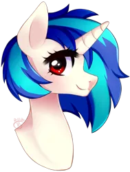 Size: 1221x1613 | Tagged: safe, artist:starshame, derpibooru import, vinyl scratch, pony, bust, female, looking at you, mare, portrait, profile, simple background, solo, transparent background