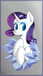 Size: 2250x4000 | Tagged: safe, artist:pigmanxx, derpibooru import, rarity, unicorn, crystal, female, high res, mare, simple background, solo