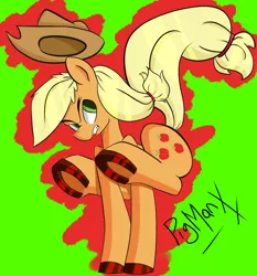 Size: 1800x1928 | Tagged: safe, artist:pigmanxx, derpibooru import, applejack, earth pony, female, mare, simple background, solo