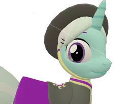 Size: 876x720 | Tagged: safe, artist:topsangtheman, derpibooru import, cornetta, pony, unicorn, 3d, close-up, clothes, hat, simple background, solo, source filmmaker, transparent background, uniform