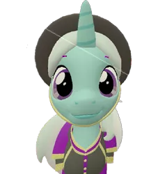 Size: 655x720 | Tagged: safe, artist:topsangtheman, derpibooru import, cornetta, pony, unicorn, 3d, close-up, clothes, hat, looking at you, simple background, solo, source filmmaker, staring into your soul, transparent background, uniform