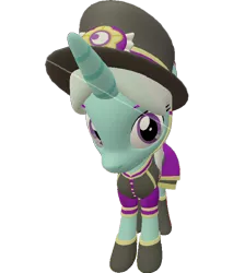 Size: 612x720 | Tagged: safe, artist:topsangtheman, derpibooru import, cornetta, pony, unicorn, 3d, clothes, hat, looking at you, simple background, solo, source filmmaker, transparent background, uniform