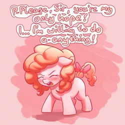 Size: 2200x2200 | Tagged: safe, artist:crade, derpibooru import, oc, oc:peachy keen, unofficial characters only, earth pony, pony, blank flank, blushing, bow, colored, dialogue, female, filly, mare, open mouth, solo, sweat, tail bow