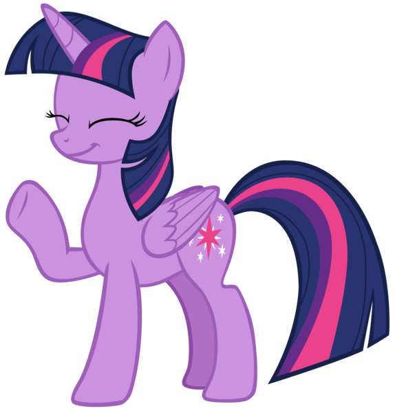 Size: 7553x7900 | Tagged: safe, artist:andoanimalia, derpibooru import, twilight sparkle, twilight sparkle (alicorn), alicorn, pony, sparkle's seven, absurd resolution, cute, eyes closed, female, mare, raised hoof, simple background, solo, transparent background, twiabetes, vector, waving