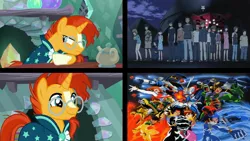 Size: 1280x720 | Tagged: safe, artist:mega-poneo, derpibooru import, edit, edited screencap, screencap, sunburst, pony, unicorn, the crystalling, angry, bokurano, clothes, comic, crossover, glasses, happy, male, mobile fighter g gundam, robe, screencap comic, stallion, sunburst's glasses, sunburst's robe