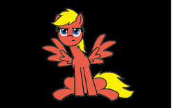 Size: 1200x750 | Tagged: safe, artist:whateverbender, derpibooru import, edit, editor:whistle blossom, oc, oc:whistle blossom, pegasus, pony, angry, animated, base used, black background, blinking, cute, female, filly, foal, frame by frame, frown, gif, looking at you, madorable, recolor, simple background, sitting, solo, teenager, unamused, whistlebetes