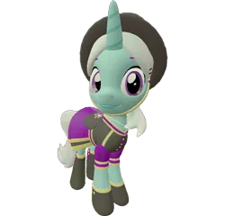 Size: 750x720 | Tagged: safe, artist:topsangtheman, derpibooru import, cornetta, pony, unicorn, 3d, clothes, hat, looking at you, simple background, solo, source filmmaker, transparent background, uniform