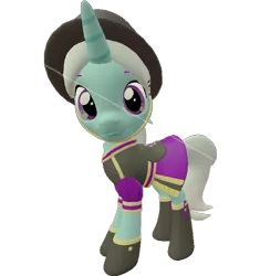 Size: 676x720 | Tagged: safe, artist:topsangtheman, derpibooru import, cornetta, pony, unicorn, 3d, clothes, hat, looking at you, simple background, solo, source filmmaker, staring into your soul, transparent background, uniform