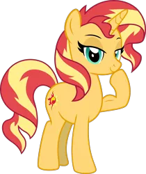 Size: 3788x4500 | Tagged: safe, artist:limedazzle, derpibooru import, sunset shimmer, pony, absurd resolution, biceps, flexing, muscles, simple background, solo, sunset lifter, transparent background, vector