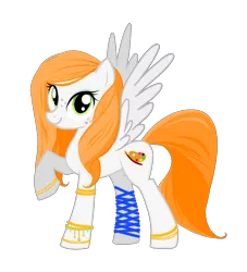 Size: 1121x1234 | Tagged: artist:agdistis, butt, derpibooru import, drawthread, green eyes, jewelry, /mlp/, oc, oc:ginger peach, orange hair, pegasus, pegasus oc, plot, safe, simple background, solo, transparent background, unofficial characters only, wings