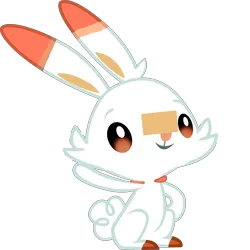 Size: 6989x6987 | Tagged: angel bunny, animal, anonymous artist, crossover, derpibooru import, fusion, male, photoshop, pokémon, pokemon generation 8, pokemon shield, pokemon sword, pokemon sword and shield, rabbit, safe, scorbunny, show accurate, simple background, solo, transparent background