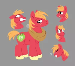 Size: 3212x2844 | Tagged: safe, artist:jimmyjamno1, derpibooru import, big macintosh, earth pony, pony, bust, cringing, cute, macabetes, male, pacman eyes, plewds, portrait, smiling, solo, stallion, suprised look