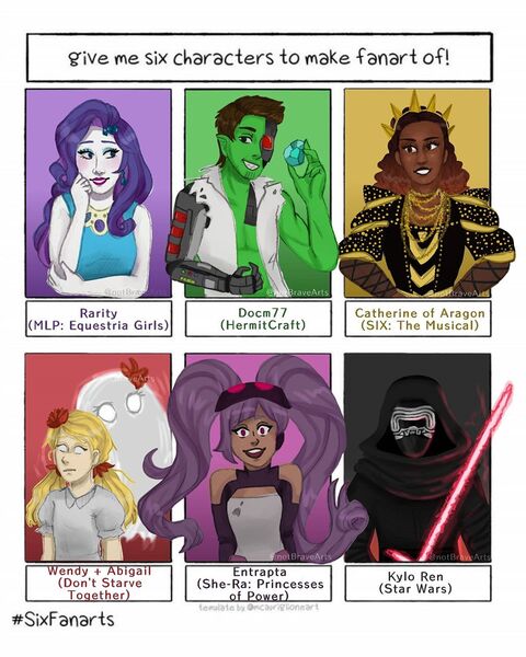 Size: 1080x1350 | Tagged: safe, artist:notbraveart, derpibooru import, ghost, undead, six fanarts, equestria girls, amputee, clothes, crossover, dark skin, don't starve together, entrapta, eyelashes, female, gem, kylo ren, lightsaber, makeup, male, mask, prosthetic limb, prosthetics, she-ra and the princesses of power, star wars, weapon, white eyes