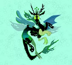 Size: 1280x1145 | Tagged: safe, artist:motionwaltz, derpibooru import, discord, queen chrysalis, changeling, changeling queen, draconequus, hybrid, crown, female, four eyes, fusion, image, jewelry, multiple eyes, multiple limbs, multiple wings, png, regalia, six legs, wings