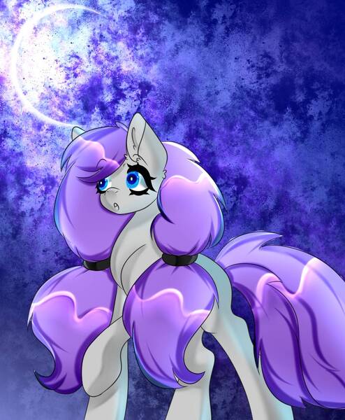 Size: 920x1117 | Tagged: safe, artist:crystalnix2, derpibooru import, earth pony, pony, female, mare, moon, solo