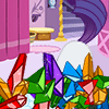 Size: 100x100 | Tagged: safe, artist:foxbeast, derpibooru import, rarity, pony, unicorn, animated, ass up, butt, butt shake, carousel boutique, cute, female, gem, gif, gif for breezies, mare, picture for breezies, raribetes, rearity, solo, wiggle